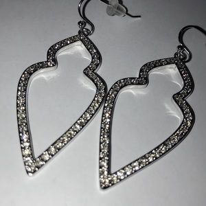 Swarovski boho crystal silver dangle earrings